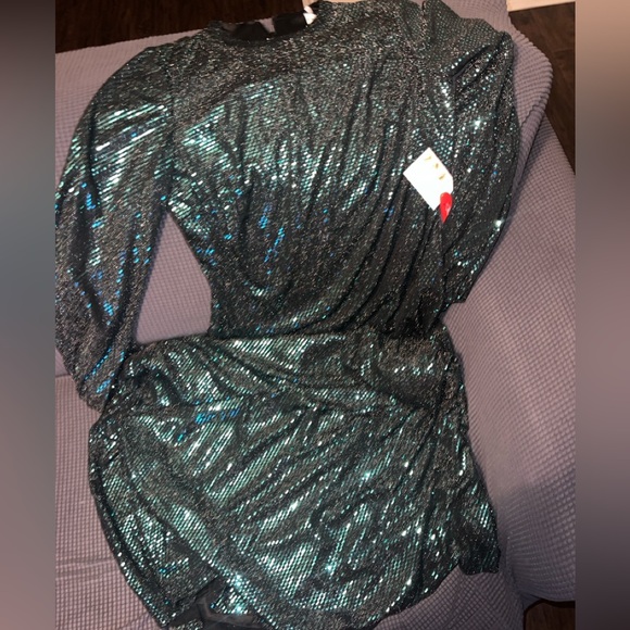 Mac Duggal 26576 Long Sleeve Formal Blouson Dress - Picture 4 of 5